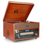 1byone nostalgic wooden record player