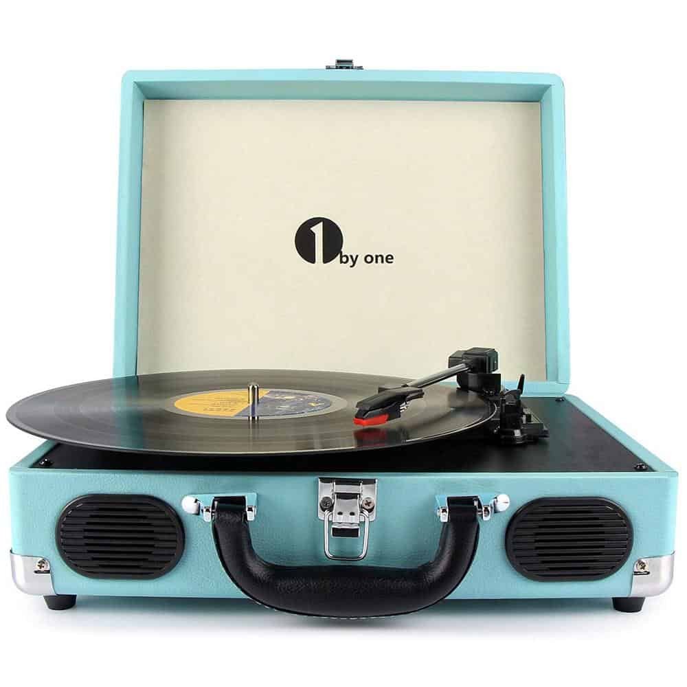 1 by one portable suitcase turntable