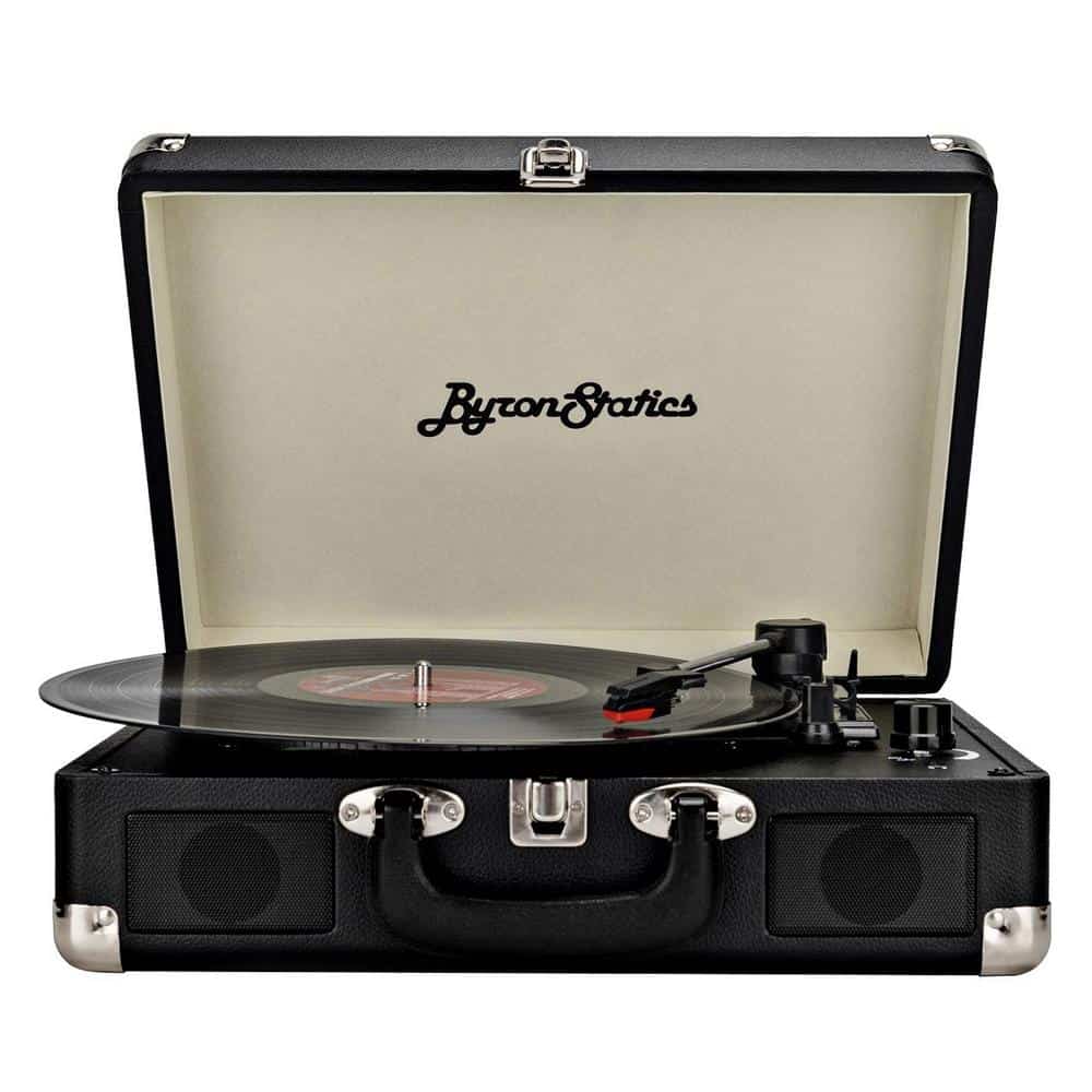 Byron Statics Briefcase Style Vintage Record Player