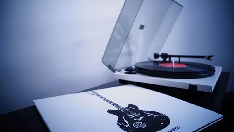 A vinyl record and a turntable