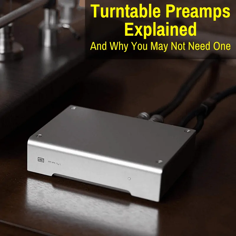 Turntable preamp connected to record player
