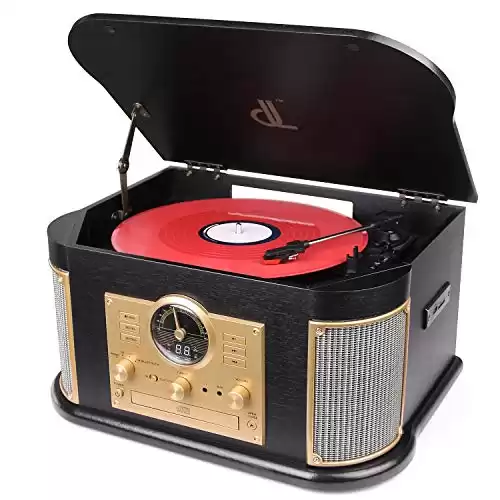 DL 8-In-1 Vintage Record Player System