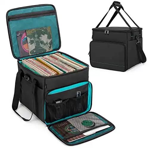 LoDrid Vinyl Record Carrying Bag with Bottom Pad